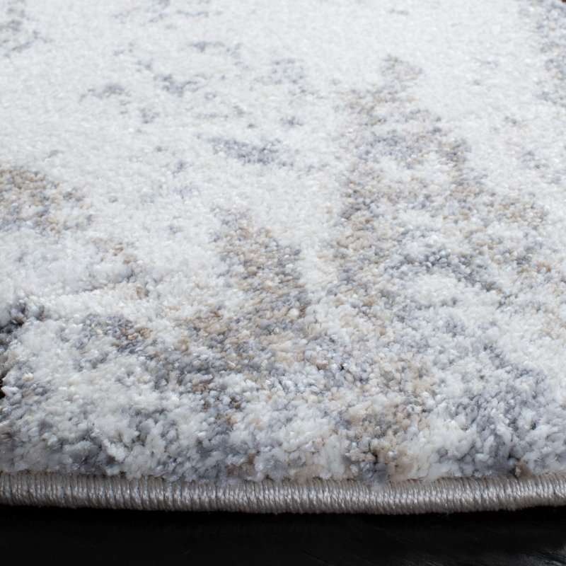 Tapis gris / ivoire / taupe Makenna, Rond 6 pi 7 po