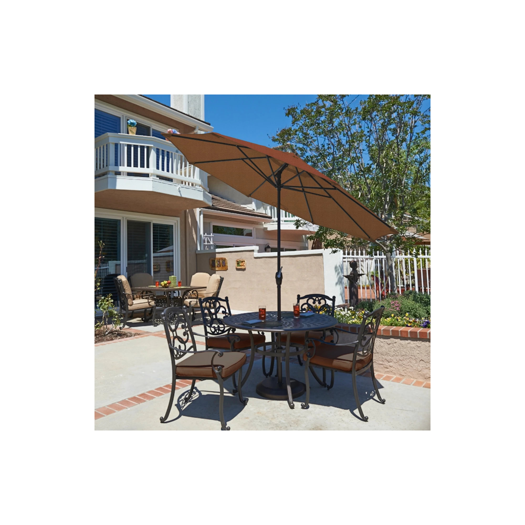 Stevie 108'' Outdoor Umbrella, Teak Performance