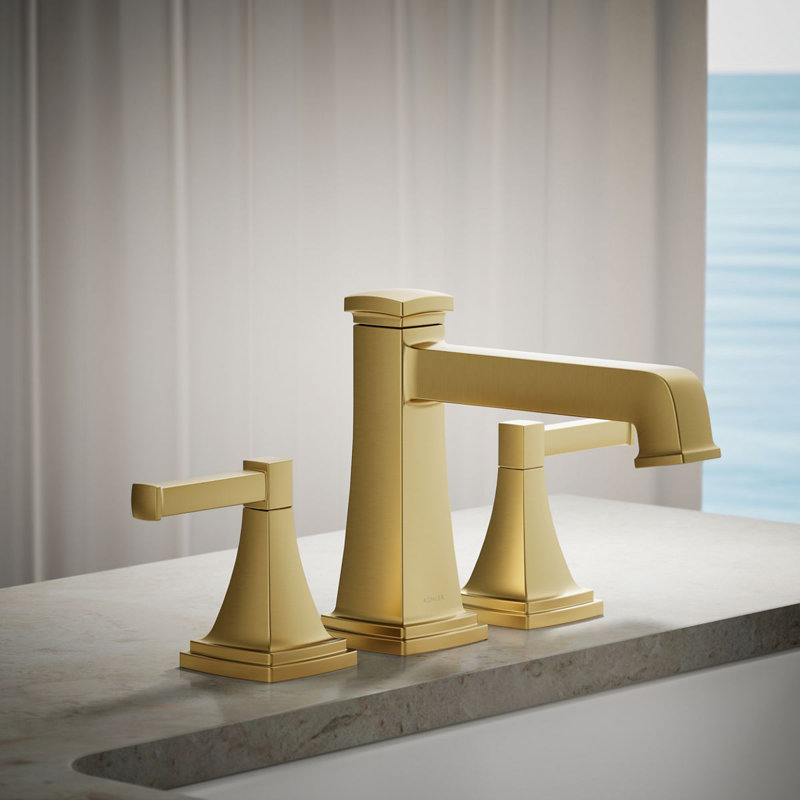 Riff Bath Faucet Trim With Diverter Spout, Vibrant Brushed Moderne Brass