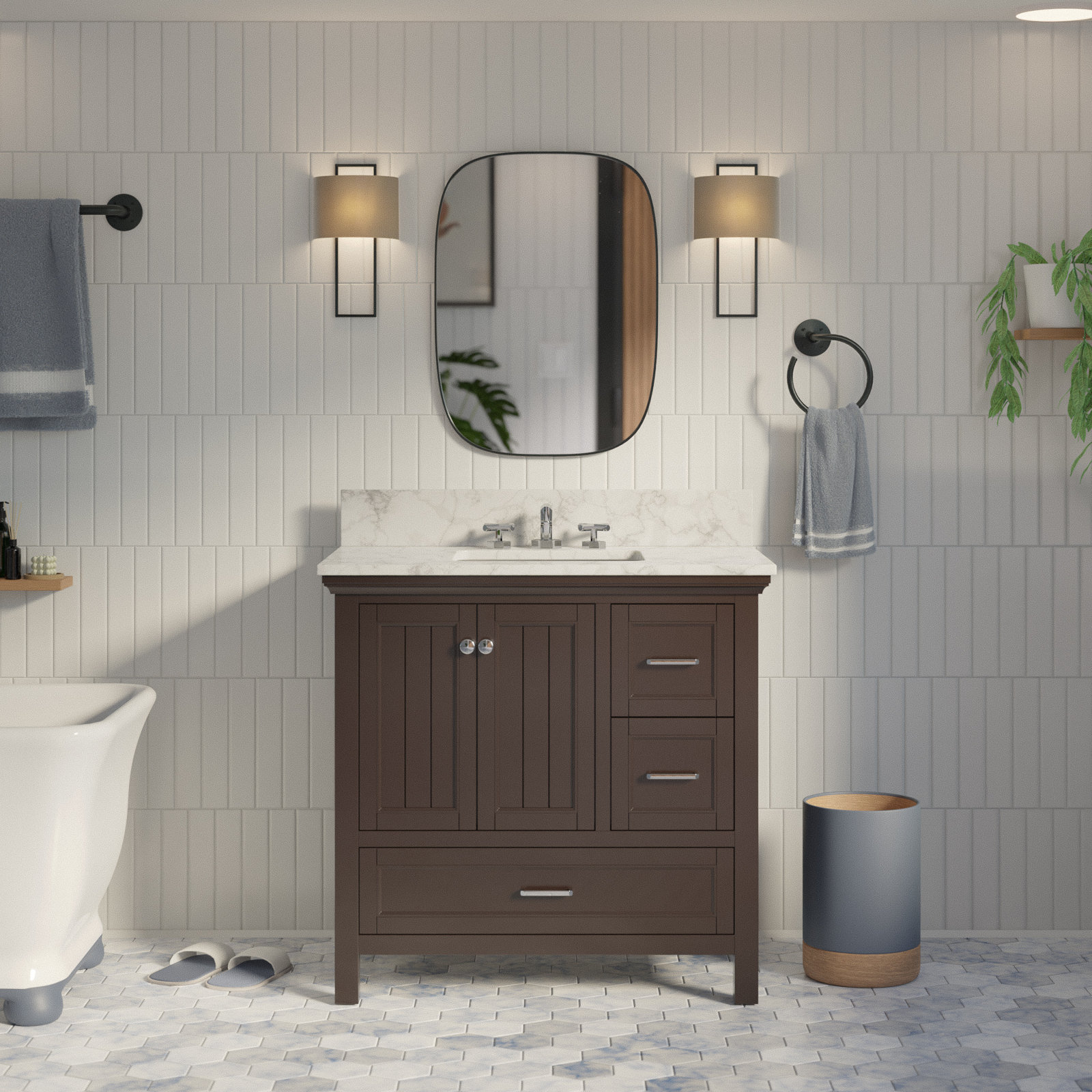 Maven 36'' Single Bathroom Vanity, Chocolate