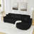 L-Shaped Sectional Sofa With Pillows And Ottoman-1208909366