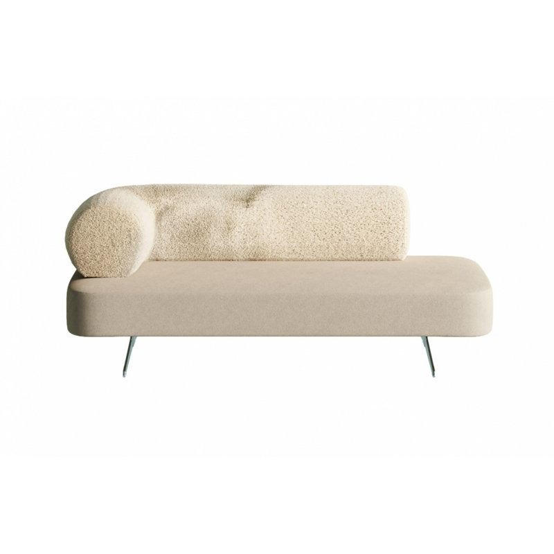 Carmel 2 Seater Velvet Sofa, Cream, 67cm H x 200cm W x 80cm D