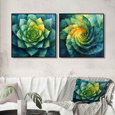 Géométrique spirale feuille d'aloès Succulent I