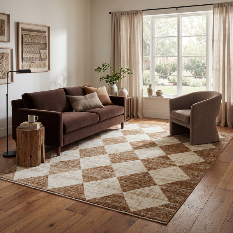  Tapis à franges Meline, Beige, Rectangle 5 pi x 7 pi 10 po