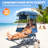 Single Reclining Shade Chair With Footrest, Foldable Outdoor Lounge Chair With Canopy, Cup Holder & Cooler Bag-831175339