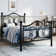Anterrio Metal Open-Frame Bed with Butterfly Pattern Design Headboard and Footboard