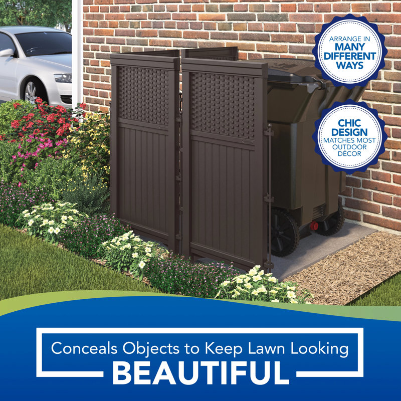 Java Resin Wicker Folding Privacy Screen Enclosure