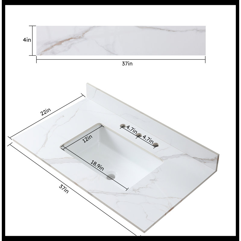 Ahlam 37.00'' Single Bathroom Vanity with Ceramic Top