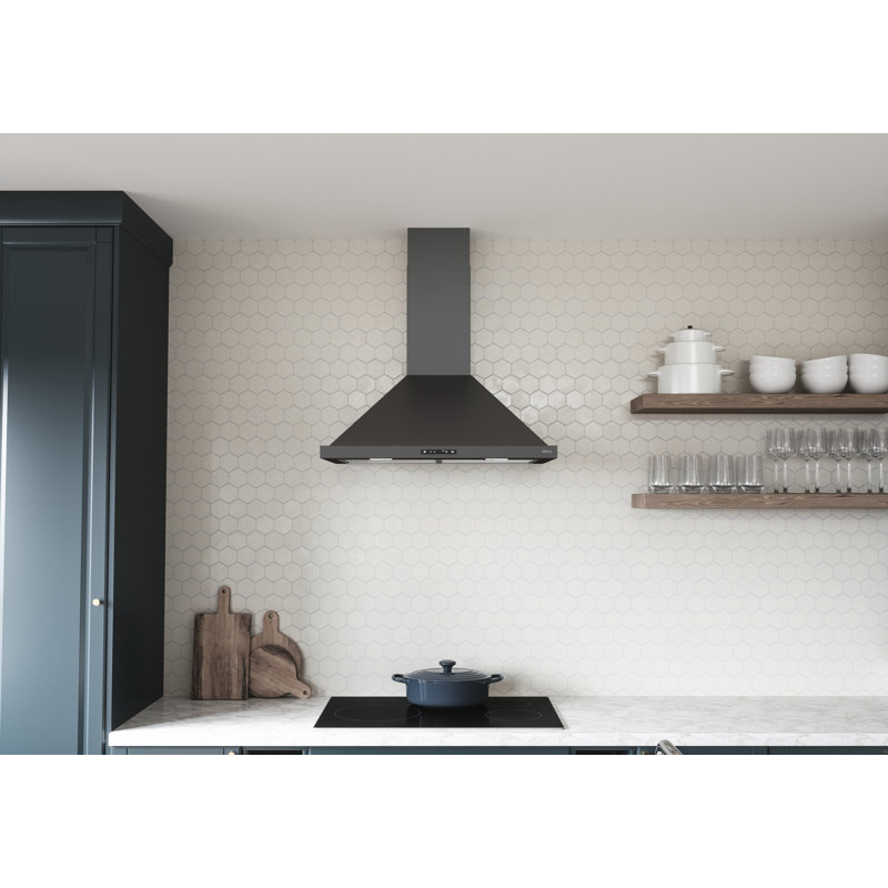 Hotte murale Zephyr Ombra 30 pouces 600 CFM, Noir