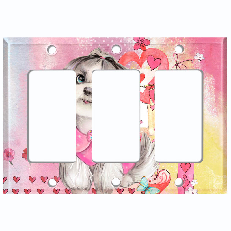 Patterned 3 - Gang Rocker Standard Wall Plate
