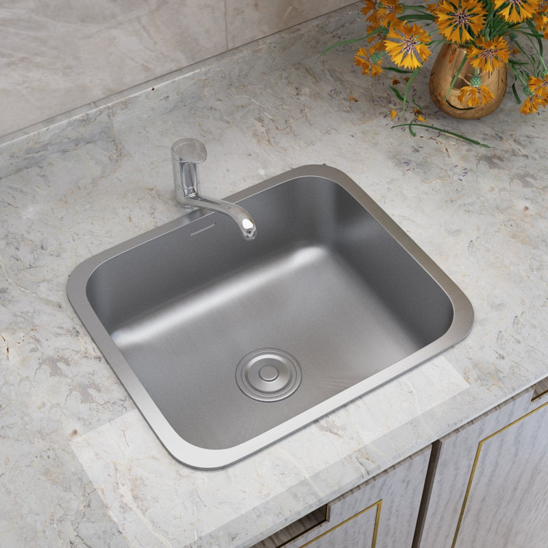 Belfry Kitchen Scout 360mm W Single Bowl Stainless Steel Kitchen Sink