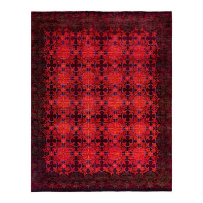 Tapis orange noué à la main de conception unique Holsworth