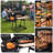 Barrel Charcoal Grill with Offset Smoker & Chimney, Black Portable BBQ Pit, Multi-Function Outdoor Cooking Oven for Backyard Patio Barbecues