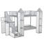 Lit superposé en métal en forme de château avec garde-robe et rangement multiple-2115097687