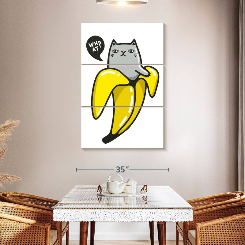 Chat, banane, H 32 po x l 20 po