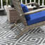 Chaise et fauteuil rembourré bleu foncé pour terrasse, cour, cour avant, jardin, patio et haut dossier avec grand siège