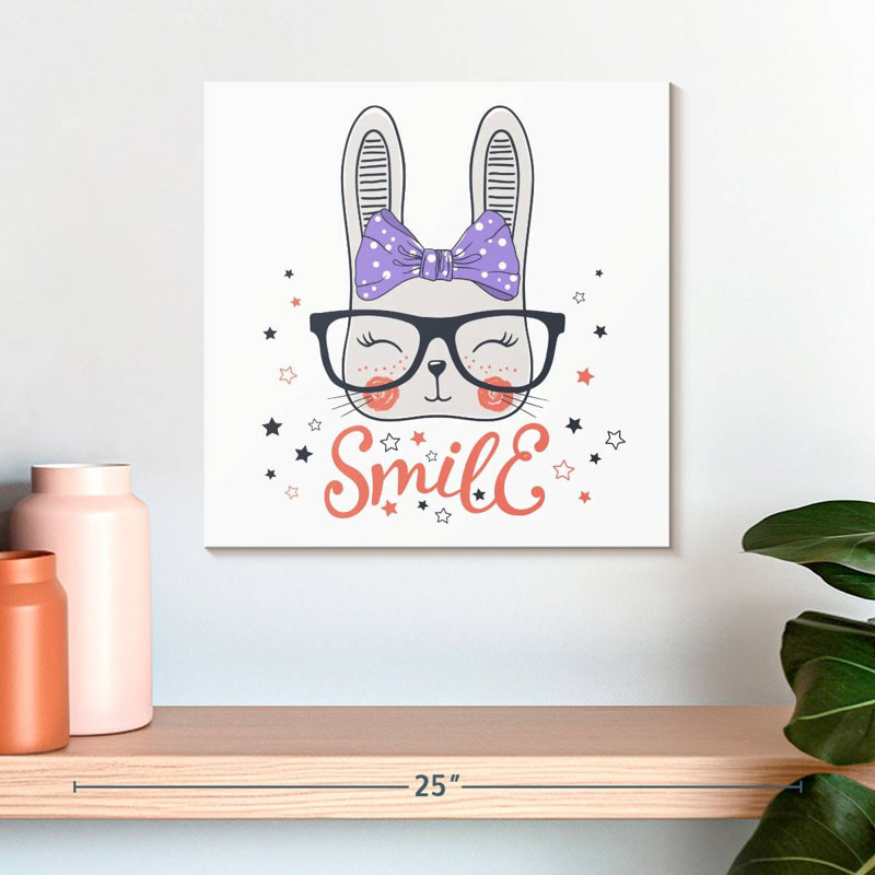Happy Hipster Bunny, H 16 po x l 16 po