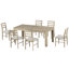 Ensemble de table de salle à manger 7 pièces en bois avec table extensible, rallonge 12 po et 2 tiroirs