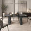 Table de salle à manger extensible pour 4 à 8 personnes, table de cuisine ovale avec base en bois pour salon familial (noir)