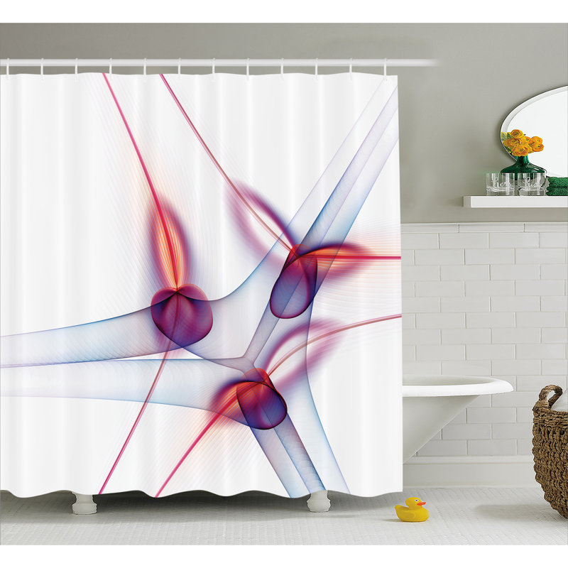 Shower Curtain with Hooks Included, 69" W x 75" L