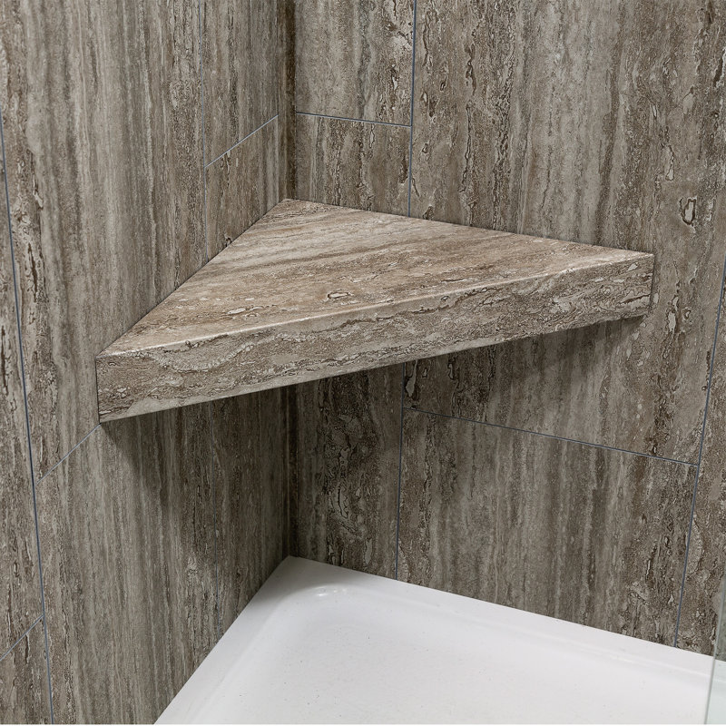 Grecian Earth Vinyl Waterproof Corner Shower Bench