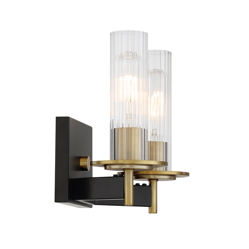 Everly Quinn Baldwin Park Coal And Soft Brass Vanity Light