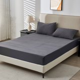 Dark Gray Waterproof Mattress Protector Cover Mattress Pad Cover Soft Waterproof Fitted Sheet Mattress Cover With Deep Pocket