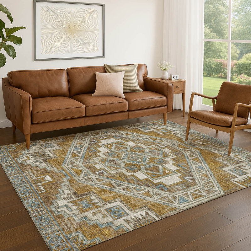 Machine Washable Indoor/Outdoor Chantille ACN2794 Global Rug, Walnut, 3' x 5'