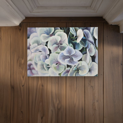 Colorful Hydrangea Flowers Door Mat | Indoor Outdoor Decor