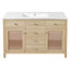 Meuble-lavabo de 48 po en rotin naturel: structure en bois massif
