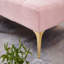 Canapé-lit de 71 po avec futon convertible avec pieds en métal doré (rose)