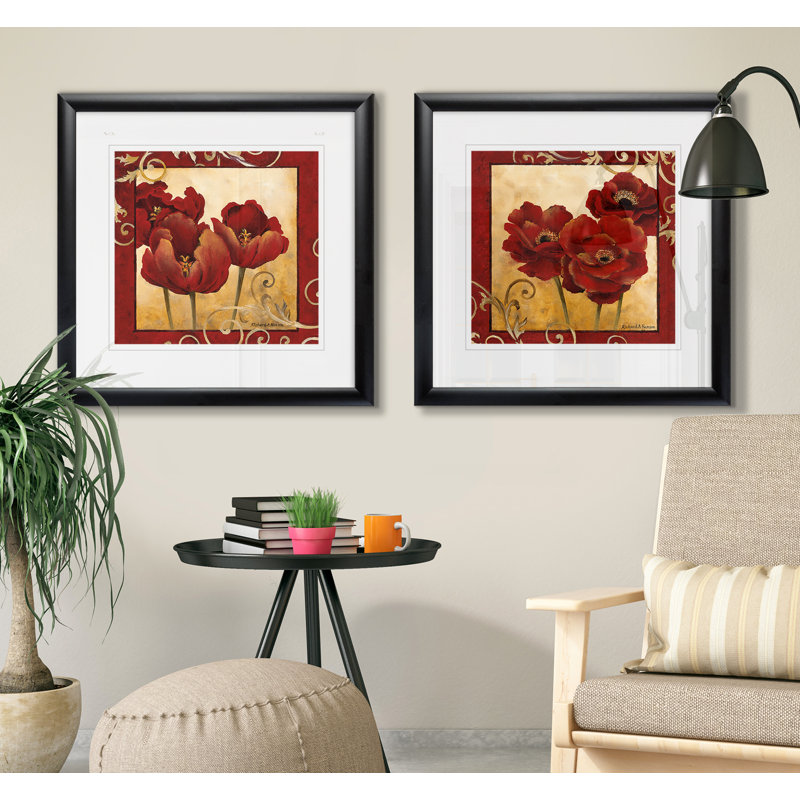 " Tulips I " 2 - Pieces, Black Framed