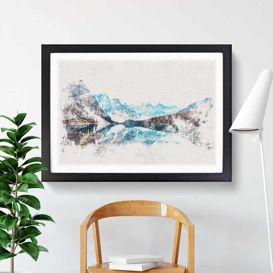 Mountains and Forest by Lake Moraine - Framed Print