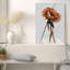 Grande toile murale en cuivre représentant une femme à tête de fleur en body noir-1940930977