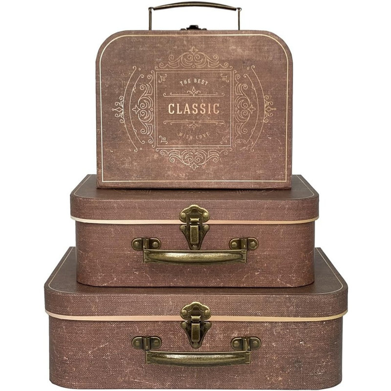 Ensemble de 3 boîtes de rangement décoratives avec couvercles