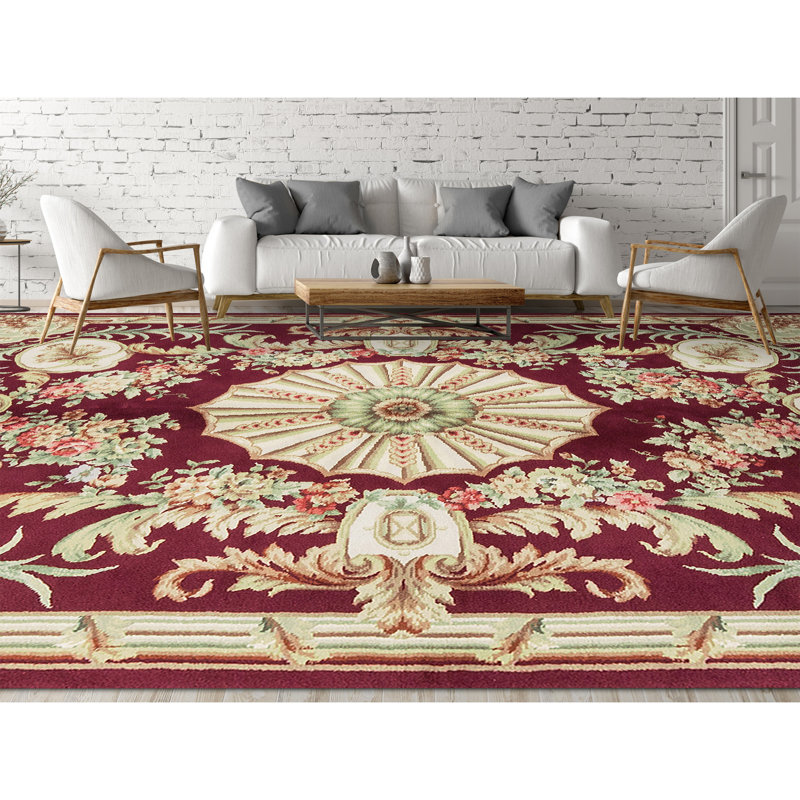 Savonnerie Wool Oriental Area Rug
