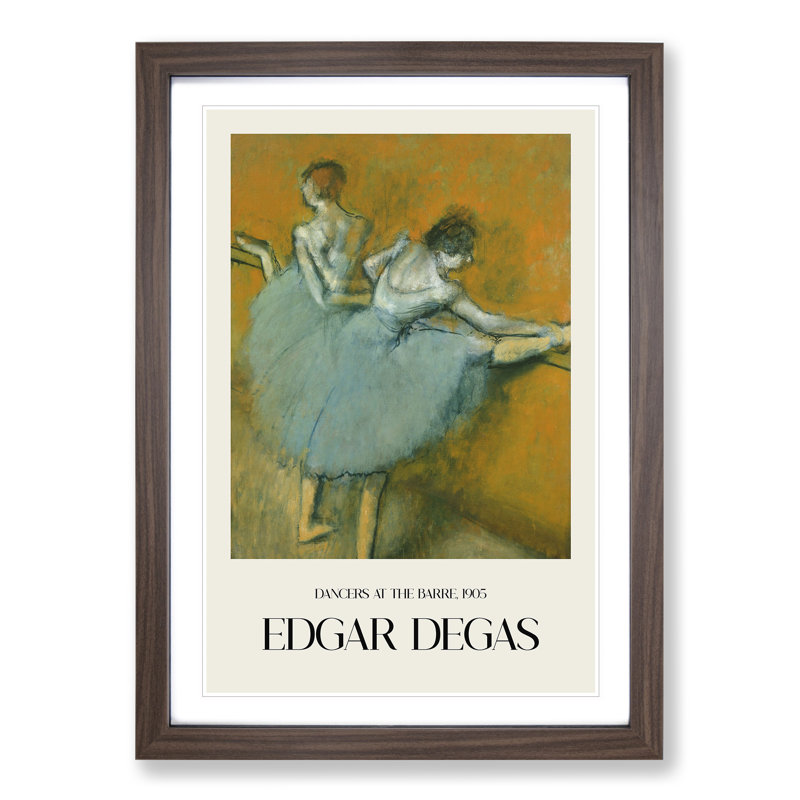 Ballet Ballerina Dancers At The Bar by Edgar Degas - Single Picture Frame Print on MDF, 65cm H x 48cm W x 2cm D
