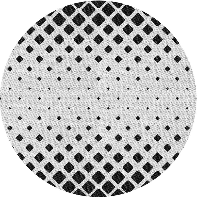 Tapis zone grise à motifs, Rond 4 pi