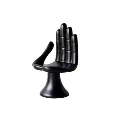 Special-shaped black glass single chair