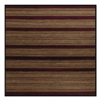 Machine Washable Horizontal Stripes Brown Area Rug