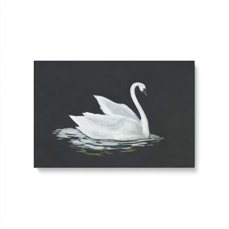 «Silent Swan's Guide», reproduction sur toile dans un cadre blanc, 8 po x 12 po, H 12 po x l 18 po x P 1,25 po, Toile tendue