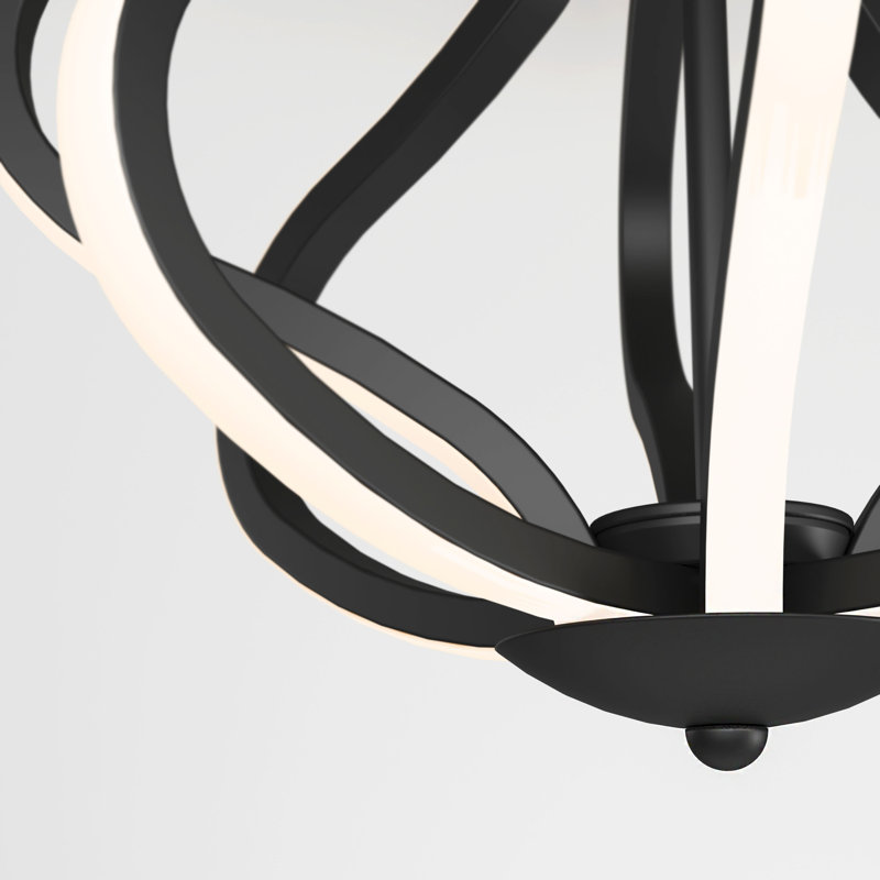 Taffney LED Semi Flush Mount, Black