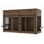 Meuble double 71 po en MDF à grain de bois noyer avec 3 tiroirs cannelés et station de charge pour le salon, la chambre à coucher
