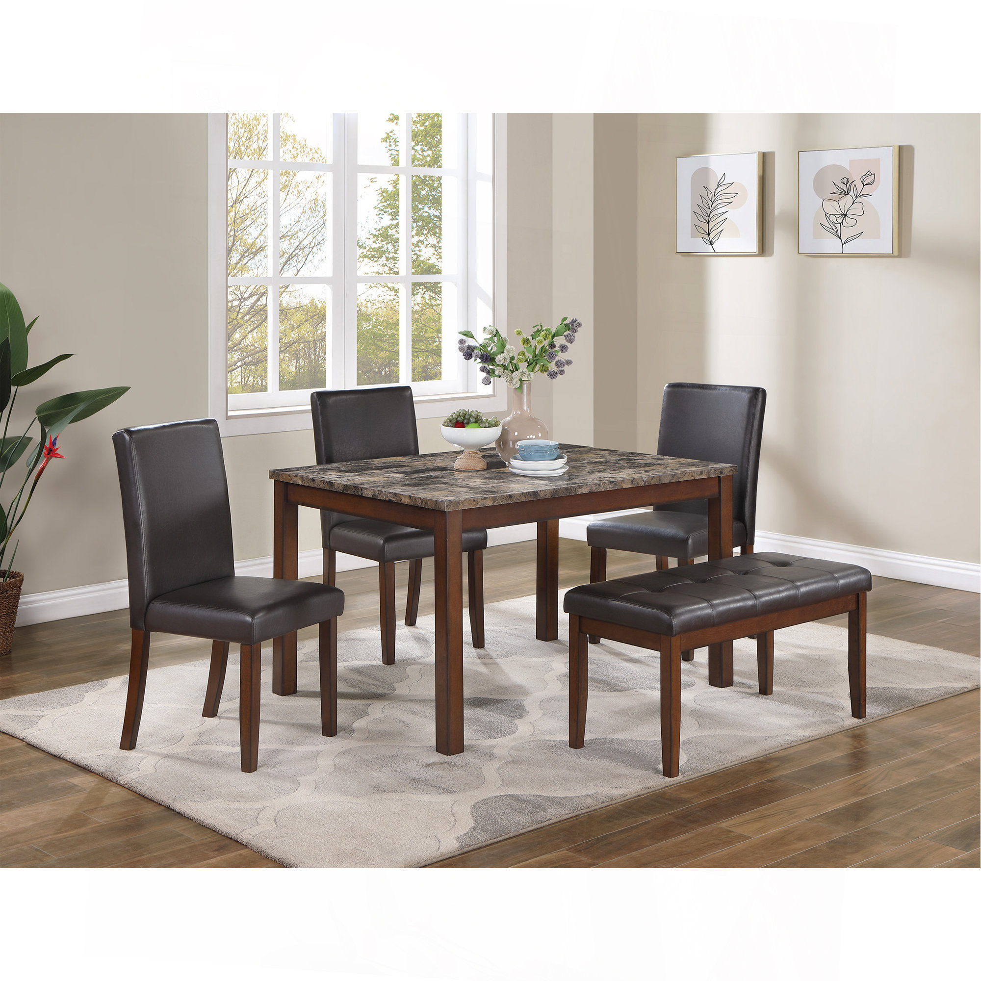 Latitude Run® Dining Set With Chairs And Bench | Wayfair