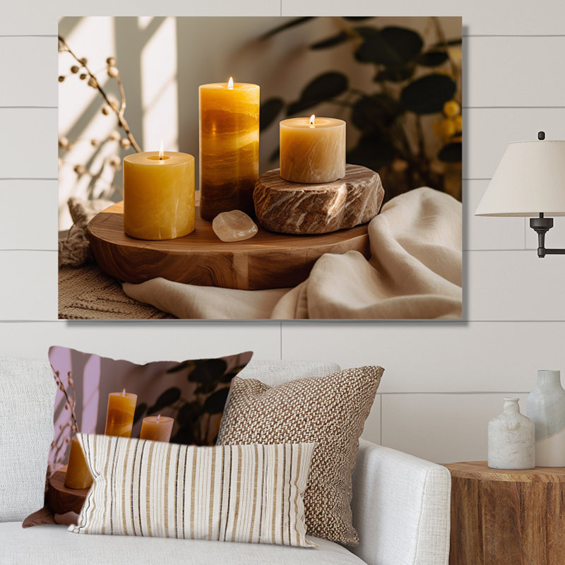 Spa Candels, harmonie zen sur toile, H 30 po x l 40 po x P 1,5 po, Toile tendue