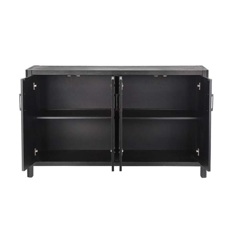 Armoire 4 portes de style campagnard avec finition naturelle Mirod