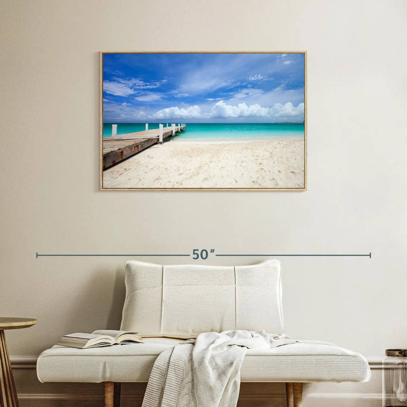 Île Providenciales Macfarlane, Cadre flottant en bois naturel, 37 po x 25 po