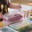 4Pcs Food Storage Container, Plastic Food Containers with Removable Drain Plate and Lid, Stackable Portable Freezer Storage Containers - Tray to Keep Fruits, Vegetables, Meat and More
