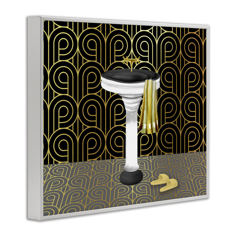 Giclée encadrée de style déco pour salle de bain, design par Conrad Knutsen, H 24 po x l 30 po