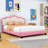 Upholstered Platform Bed with Crown-Shaped Headboard-577450008